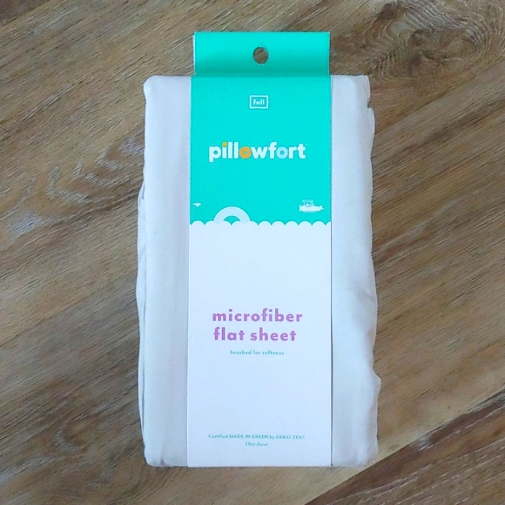 NWT Pillowfort Full Size Microfiber Solid Grey Flat Sheet